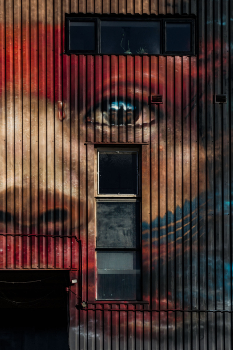 Murales realizzato su un container industriale