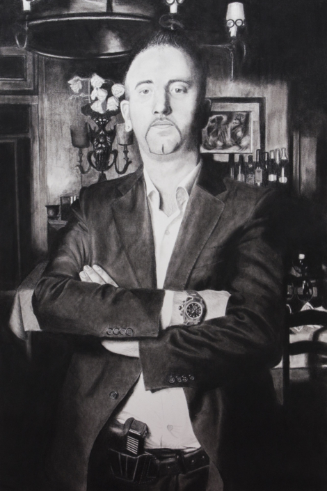 Ritratto di un uomo con una pistola nella cintura