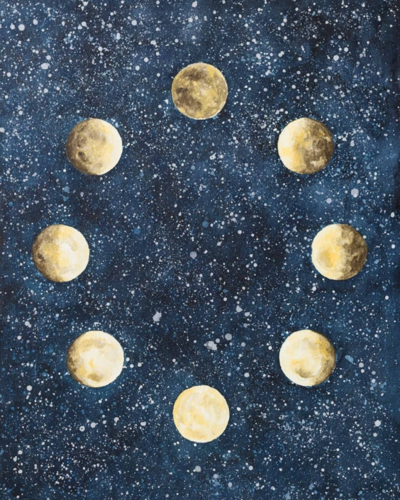 Illustrazione delle fasi lunari