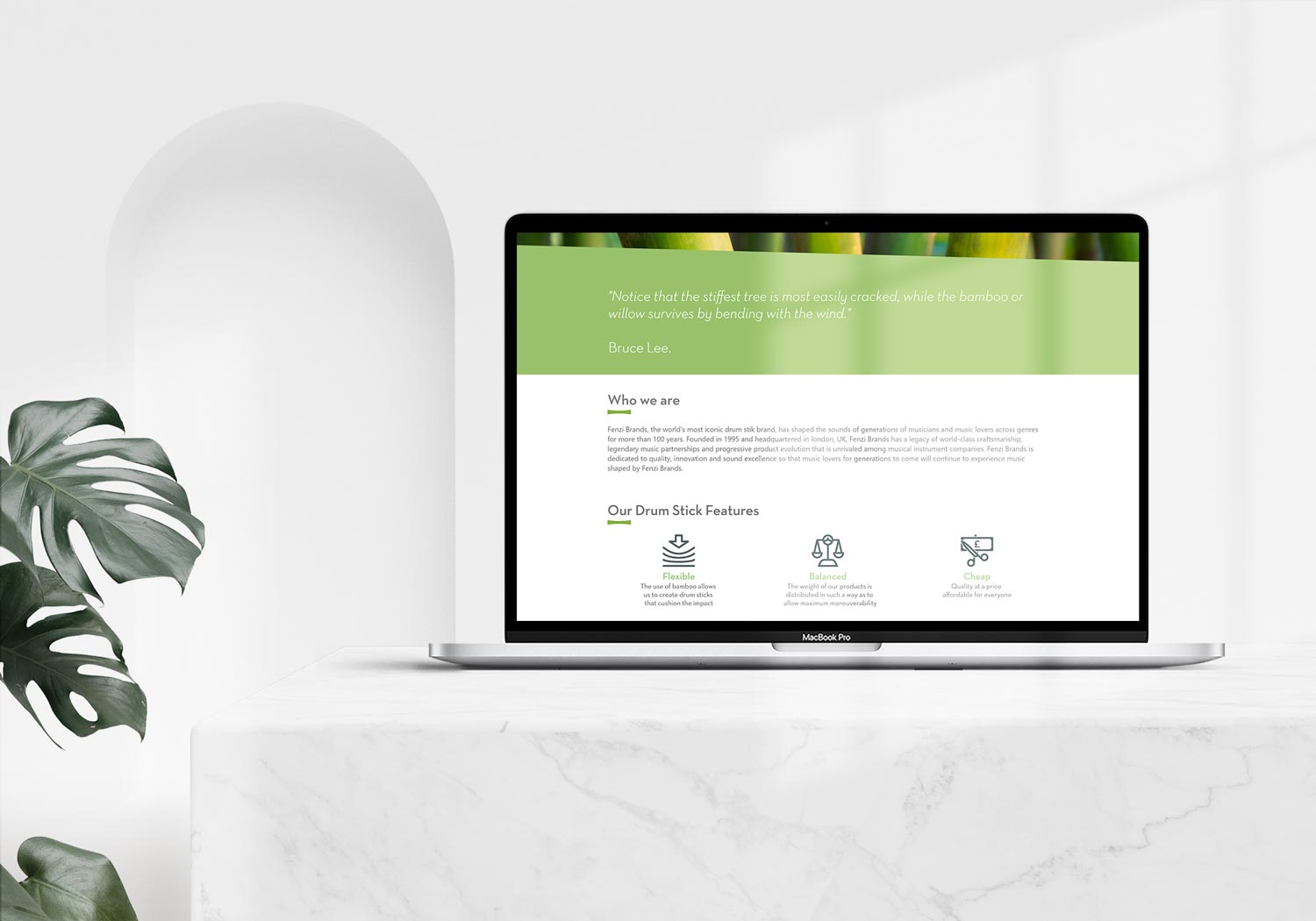 Sito web Fenzi mockup