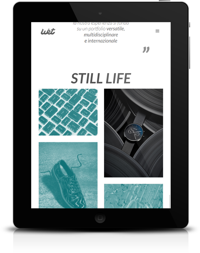 Sito web Wet mockup tablet