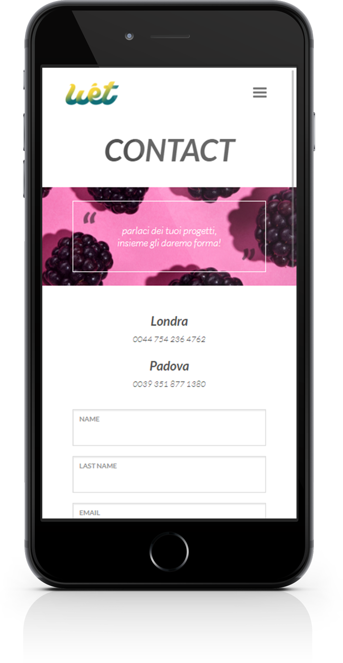 Sito web Wet mockup smartphone