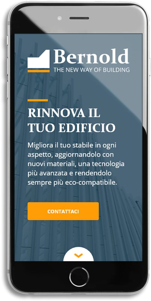 Landing page Bernold mockup smartphone